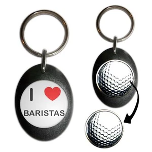 Baristas I Love Golf Ball Marker Key Ring (43mm x 33mm) - Picture 1 of 12