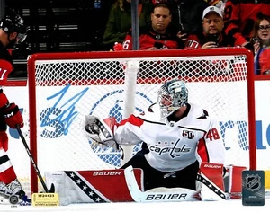 Logan Thompson Autographed Washington Capitals 8x10 Photo Signed IGM COA Blue - Picture 1 of 3