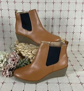 Aerosole ""Brandi"" Keilabsatz Stiefelette Gr. 7,5 braun Kunstleder Stiefeletten bequemer Stiefel - Bild 1 von 9