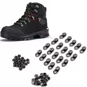 20 Sets Boot Lace Hooks Shoes Boot Lace Buckles Fittings with Rivets for Repair - Picture 1 of 9