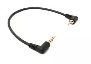 SYSTEM-S Audio Kabel 15 cm 2,5 mm Klinke Stecker zu 3,5 mm Stecker Winkel AUX - Bild 1 von 4