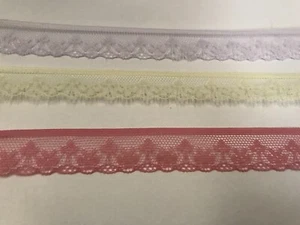 10 METRES - 15mm WIDE SCALLOP DESIGN LACE TRIM : CHOICE OF 3 COLOURS #FID663 - Imagen 1 de 9