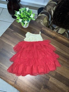 American girl 18" doll RUBY BALL GOWN SET Holiday dress Gold With Red Tulle - Picture 1 of 4