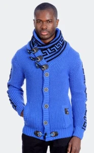 NEU LCR Herren Black Edition Strickjacke Pullover Jacke Slim Fit Mode Royalblau - Bild 1 von 2