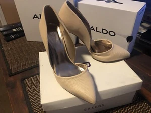 ZAPATO MUJER CHARLOTTE RUSSE TACÓN ALTO SEXY EE. UU. 7 NUDE CREMA PUNTERA CERRADA - Imagen 1 de 9