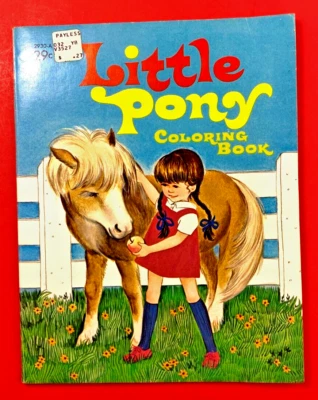 Little Pony coloring book 1971 unused Getting New Pony 2 pages missing    jx - Image 1 of 4