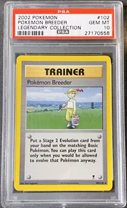 Pokémon Card Pokémon Breeder PSA 10 Gem Mint, Legendary Collection #102, 2002 - Picture 1 of 2