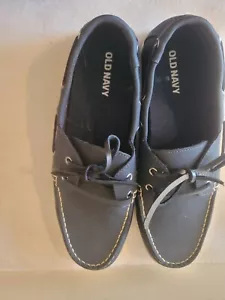 OLD NAVY Men's Navy Blue Boat Shoes Size 11 Faux Leather Cushioned Insoles - Picture 1 of 4