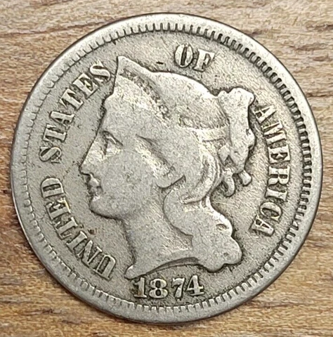 1874 Three 3 Cent Nickel Cover