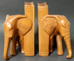 2 elefantes tallados figura de madera madera soportes de letras talla de madera figura elefante - Imagen 1 de 19