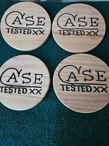 Home made knife brand coasters,  case xx, buck knives  - Picture 1 of 2