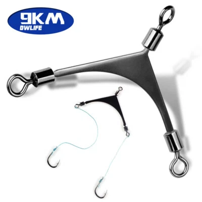 9KM 3 Way Swivels Fishing Tackle 15Pcs Saltwater Fishing Rolling Barrel Swivels - Image 1 of 4