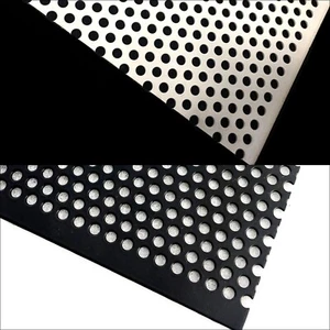 Magnettafel Stahl Verzinkt Lochblech RV5-8 Schwarz / Weiß Stahl 1,5mm dick Blech - Bild 1 von 5