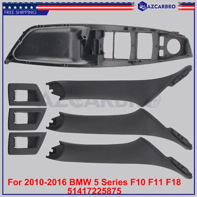 7x Black Interior Door Handle Panel Cover Trim For BMW 535i GT xDrive 2010-2016 - Image 1 of 4