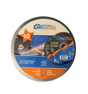 10 x THIN CUTTING DISCS 115x1.0mm MPA SPARES-GERMAN QUALITY EUROPEAN MADE (TIN) - Picture 1 of 4
