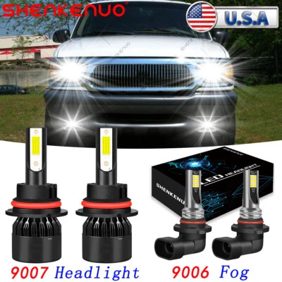 4X LED Headlight High&Low Beam Fog Light Bulbs For Mercury Mountaineer 1999-2001 - Image 1 of 4