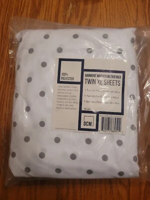 Twin XL Sheet Set 3 Piece White/grey  Bedding  - Image 1 of 3