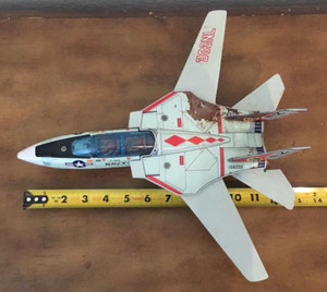 Rare 1960s Nomura Japan Tin Toy F-14 Tomcat Jet Airplane Military Navy Restore