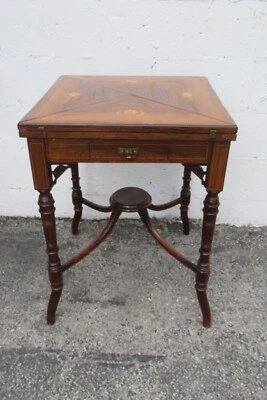 Edwardian 1800s Inlay Envelope Card Gaming Table 5945 - Image 1 of 4