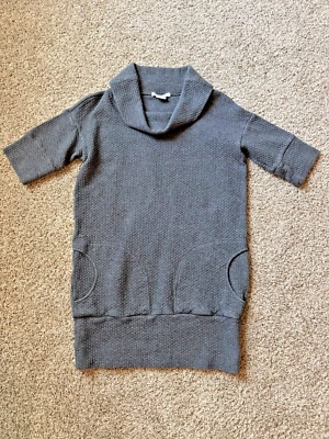 Vestido suéter Lacoste acolchoado gola alta minimalista manga 1/2 cinza: UE 36/pequeno - Imagem 1 de 4