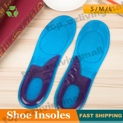 Massaging Gel Shoe Insoles Arch Supports For Men Women Flat Foot High Quality AU - image 1 of 4