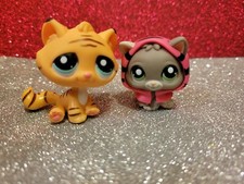 Littlest Pet Shop Pet Pairs Kittens 1607 & 1608 Lps Lot Tiger Kitten
