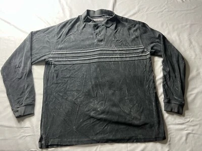 PIERRE CARDIN Men's Gray Striped Long Sleeve Button Collared Grandpa Sweater L - Image 1 of 3