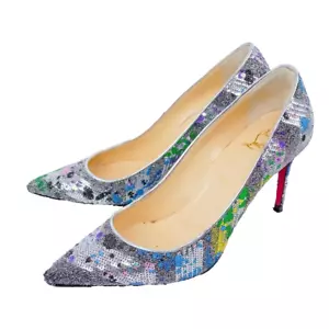 Christian Louboutin Tacones Talla 38 Mujer Punta Bomba en Brillo Multicolor - Imagen 1 de 18