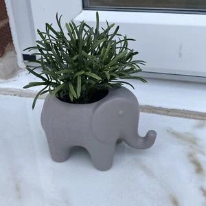 Kunstpflanze im grauen Pflanzentopf Elefant - H 20 cm x L 9 x T 16 cm - Bild 1 von 9