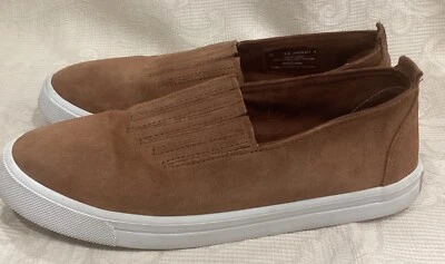 Minnetonka Mocasín Tenis Gabi Sin Cordones Para Mujer Talla 9.5 Marrón Gamuza Cuero Foto 1 de 4
