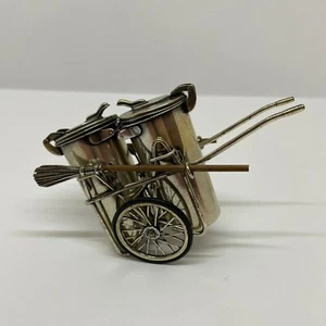Modellino Carretto Netturbino in argento brunito 800 SACCHETTI da collezione - Foto 1 di 4