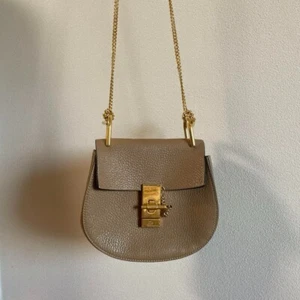 Chloe Drew Small Leather Shoulder Bag Beige Gold Hardware Pre-owned W/Card - Picture 1 of 7