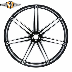 21×3.5" Black Anodized Front Wheel Rim The Vee Fit For Harley Touring 2008-2023 - Picture 1 of 5