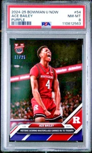 Ace Bailey RC 2024 Bowman U Now #54 37 Pt Historic Masterclass PSA 8 PURPLE #/25 - Picture 1 of 3