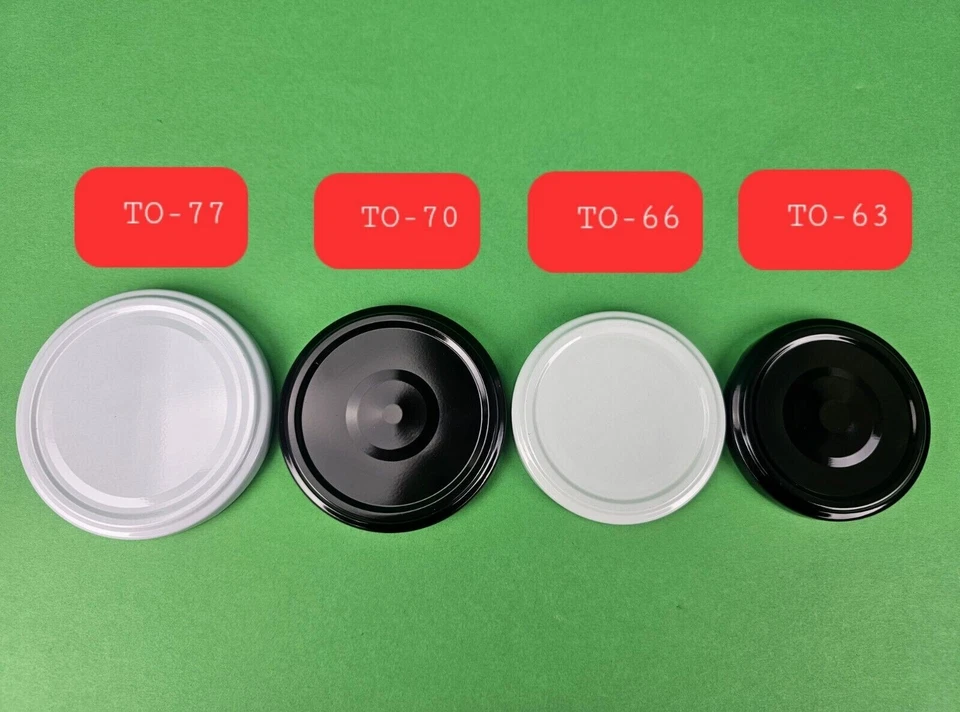 50 Stück Twist-Off-Deckel TO : Ø 63 , Ø 66 , Ø 70 , Ø 77 mm Deckel für Gläser