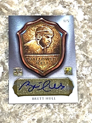 2015-16 Leaf ITG Hallowed Hall GOLD Autograph Brett Hull #HH-BH2 Auto 3/5 - Image 1 of 3