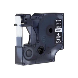 Cinta de etiqueta blanca sobre negra para DYMO LabelManager 220P 260P 280 350D 360D A45021 - Imagen 1 de 1