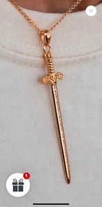 Collar Atticus de plata de ley 925 en busca de espada Vermeil nuevo sin etiquetas - Imagen 1 de 8