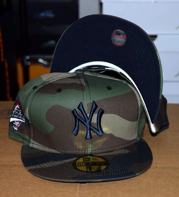 New Era 59Fifty NEW YORK YANKEES Fitted Hat "1996 World Series" Camo BLUE UV NEW - Image 1 of 4
