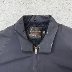 CHAQUETA DE TRABAJO VINTAGE AÑOS 60 SEARS GRIS PRENSA PERMANENTE TALLA 36 Regular TALON CREMALLERA PIEL - Imagen 1 de 14