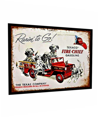 PEGATINA LETRERO DE GASOLINA TEXACO ESTACIÓN DE SERVICIO DE GASOLINA PERROS PUBLICIDAD 4 TAMAÑOS Foto 1 de 4