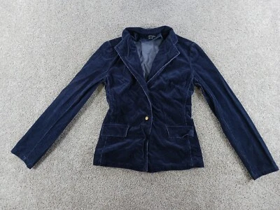 Chaqueta Kenneth Cole New York para mujer XS azul pana algodón bolsillos con botones Foto 1 de 4