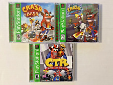 Crash Bandicoot PS1 LOT of 3 - CTR Racing Bash Warped  Playstation CIB WORKING