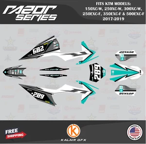 Graphics Kit for KTM 150/250/300XC-W & 250/350/500EXC-F 2017-19 Razor - Teal - Picture 1 of 6