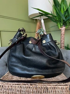 Bolso Bandolera Mulberry Mitzy Cuero Guijarro Bolso de Hombro Negro Bolso de Mano - Imagen 1 de 16