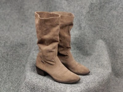 Botas vaqueras de motociclista vintage Diesel beige con logotipo gamuza cuero Foto 1 de 4