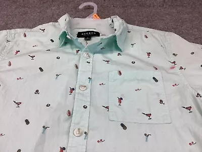 Camisa de vestir Pacsun para hombre mediana abotonada verde menta mangas cortas Foto 1 de 4