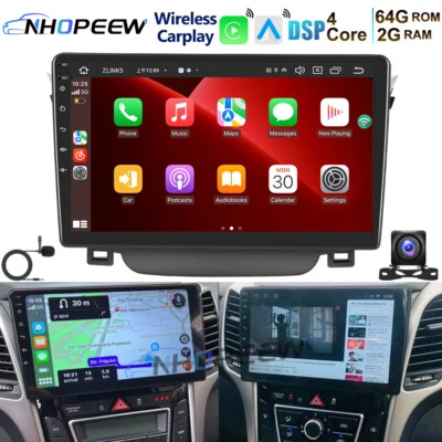 64GB Android 13 CarPlay Car Stereo Radio GPS NAVI For Hyundai Elantra GT +Camera - Image 1 of 4