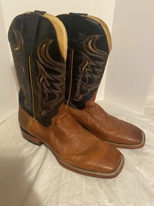 Herencia Herren Größe 11 echtes Rindsleder Western bestickt Cowboystiefel - Bild 1 von 13