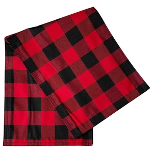 Home Collection Black & Red Buffalo Plaid Christmas Table Runner 13x70 - Picture 1 of 1